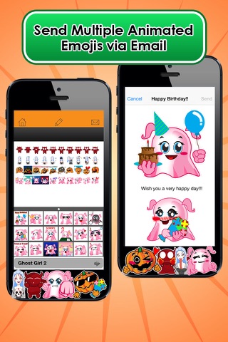 Emoji Kingdom 15 Pumpkin Halloween Emoticon Animated for iOS 8 screenshot 4