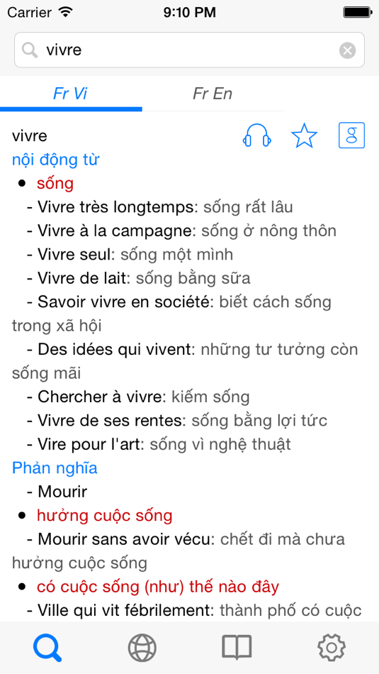 Từ điển Pháp Việt, Việt Pháp, Pháp Anh, Anh Pháp - French Vietnamese English Dictionary - 1.0 - (iOS)