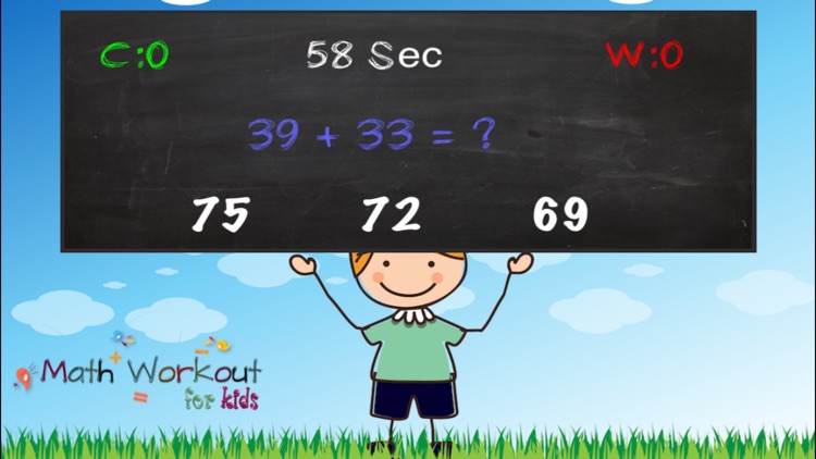 Math Workout for Kids - Practice, Timed Quiz for Preschool, Kindergarten and 1st Grade