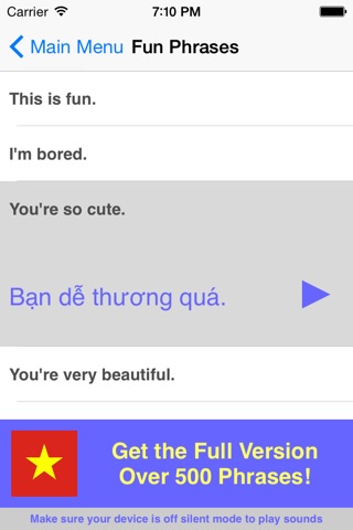 Speak Vietnamese Phrases Lite screenshot 3