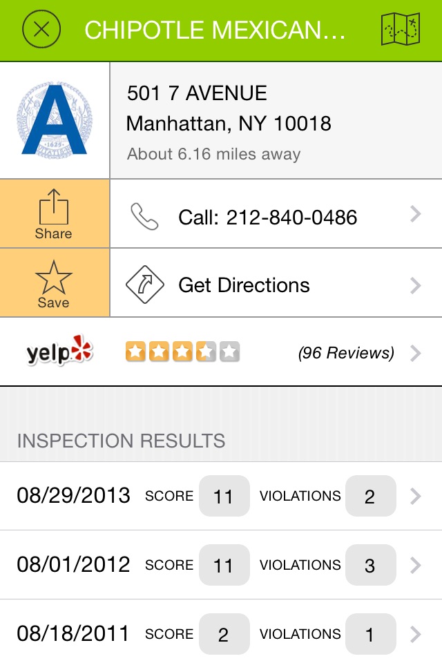 Safe Eats - New York City Restaurant Guide screenshot 2