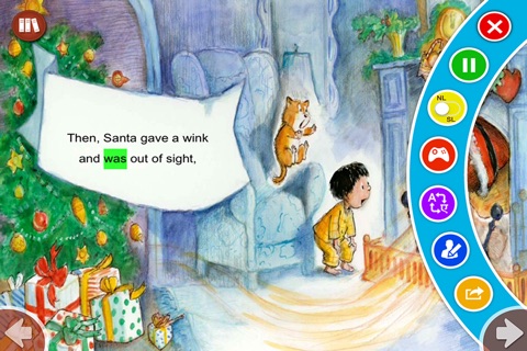 Down Through The Chimney - Read along interactive Christmas eBook in English for children with puzzles and learning games screenshot 2