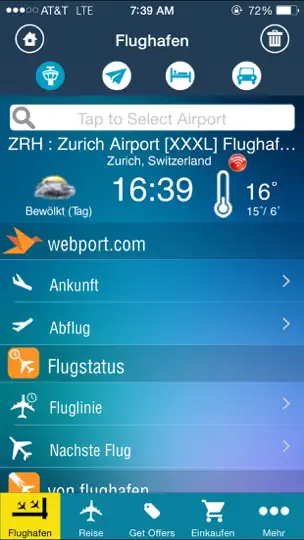 Screenshot von Zurich Airport (ZRH) + Radar auf dem iPhone 2