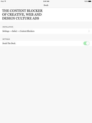 Screenshot #4 pour Swab – The Content Blocker of Creative, Web and Design Culture Ads