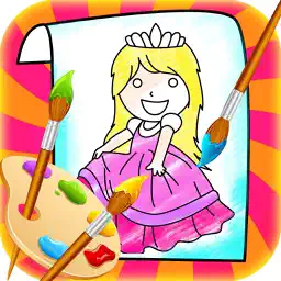 Princess Coloring Book Drawing Doodle - Draw Game for Toddler Preschool Kids! app icon