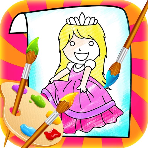 Princess Coloring Book Drawing Doodle - Draw Game for Toddler Preschool Kids! icon