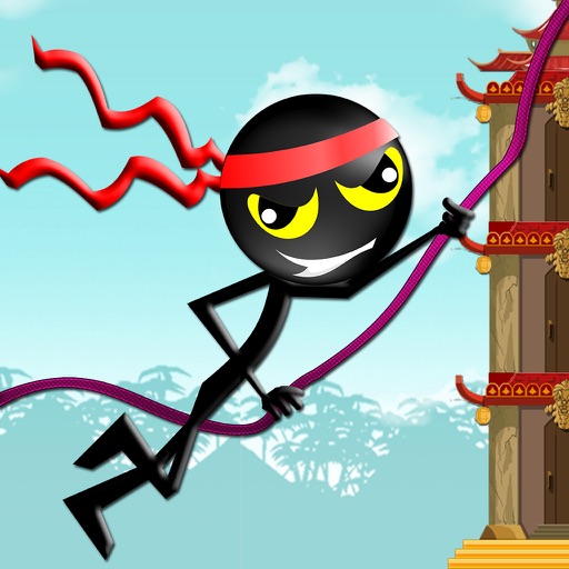 Action Stick-Man Ninja Swinging : Asian Skyscrapers Tight-Rope Swing Adventure FREE icon