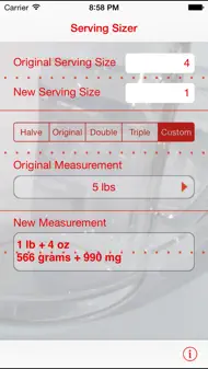 Serving Sizer recipe converter iphone bilder 2