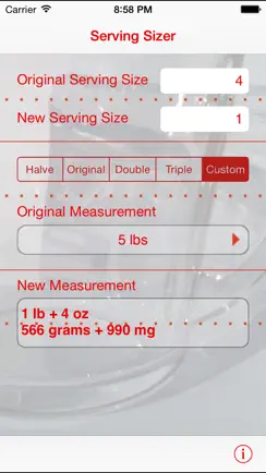 Serving Sizer recipe converter iPhone image 3
