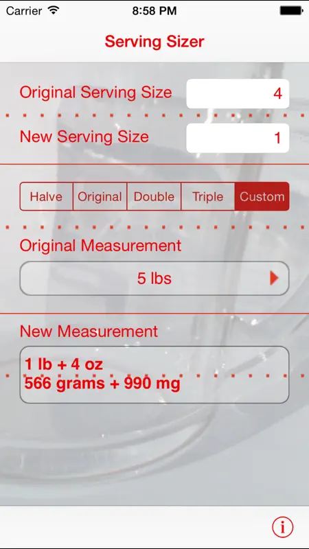 Serving Sizer recipe converter screenshot 3 of 5