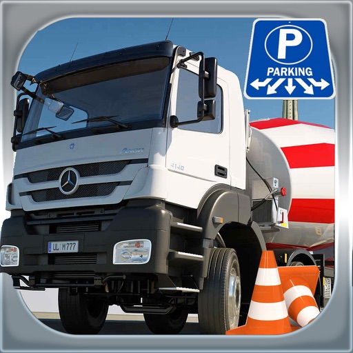 Cement Truck Parking 3D Simulator - Big Rig Construction Car Driving Test Game icon