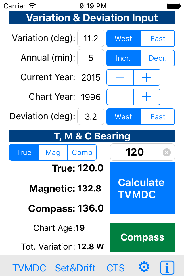 TVMDC Sailing and Marine Navigation Calculator