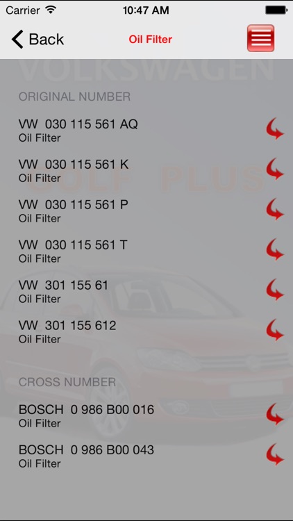 AutoParts VW Golf Plus