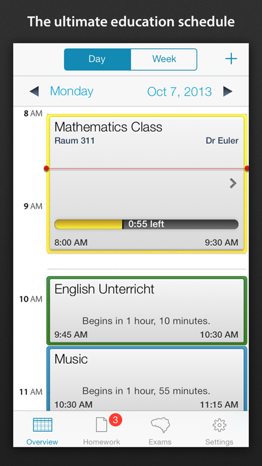Class schedule - Your Assignment and School timetable - 2.1 - (iOS)