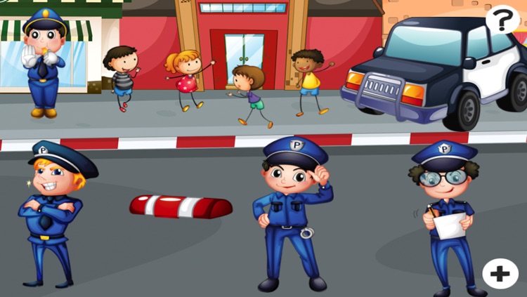 A counting game for children with police-men to learn to count 1-10