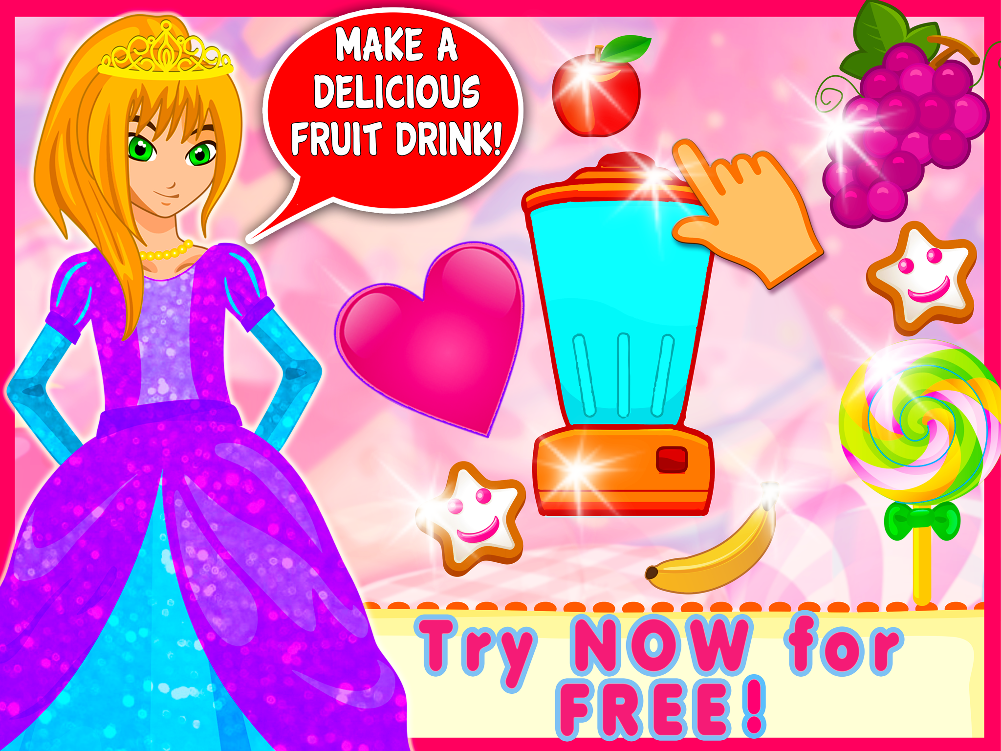 Valentine's Princess Candy Kitchen -  Educational Games for kids & Toddlers to teach Counting Numbers, Colors, Alphabet and Shapes! screenshot 10
