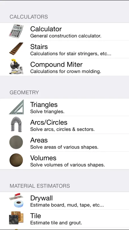 Construction Calc Pro screenshot 3 of 5