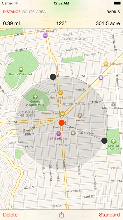 Map Tools - area, distance, radius and angle measurement screenshot-3