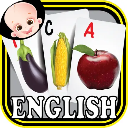 Kids Fruits & Vegetables ABC Alphabets flash cards for preschool kindergarten Boys & girls Cheats