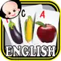 Kids Fruits & Vegetables ABC Alphabets flash cards for preschool kindergarten Boys & girls