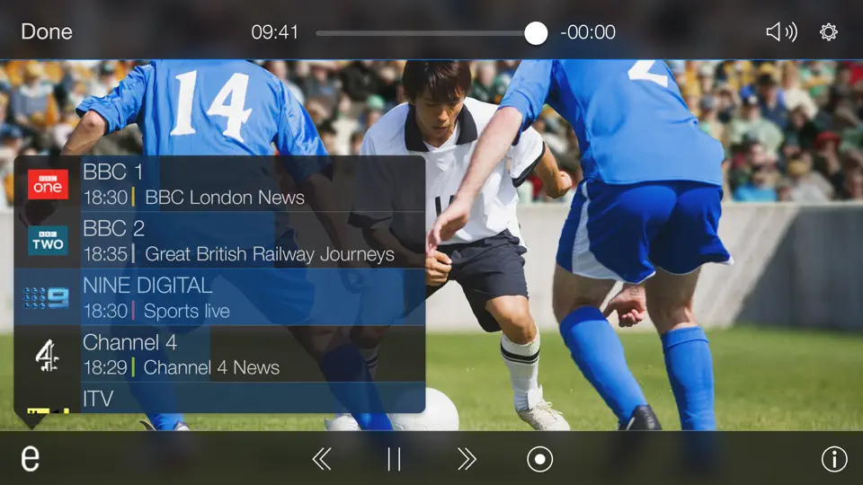 Captura de pantalla de EyeTV Mobile en iPhone 5