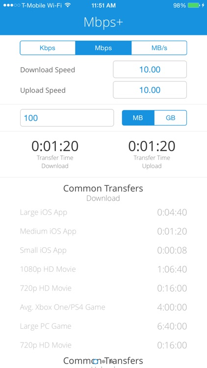 Mbps + Bandwidth Calculator screenshot-3