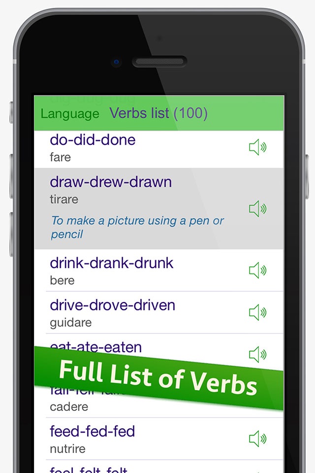 English Irregular Verbs game - the fast and easy way to learn verbs screenshot 2