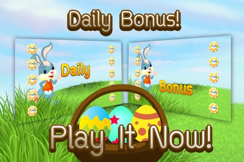 Happy Bunny with Cute Easter Eggs SLOTS FREE screenshot 3