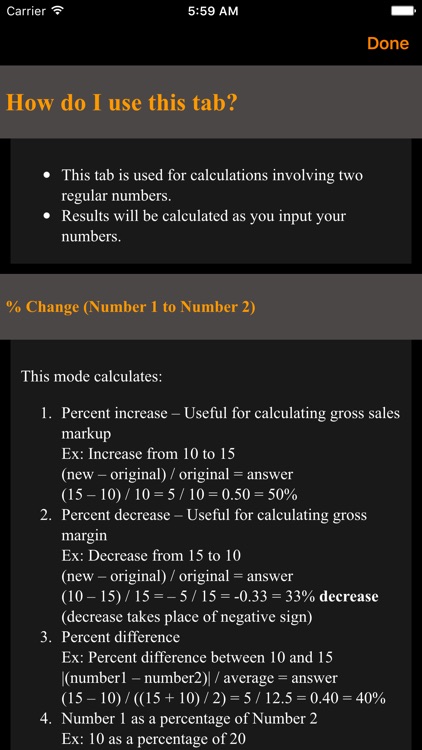 PercentDiff - the Shaolo Percent and Percentage Calculator