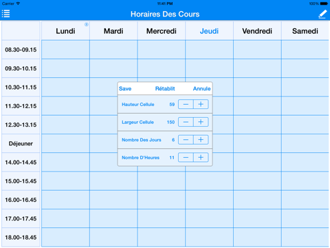 Screenshot #5 pour Horaires des Cours