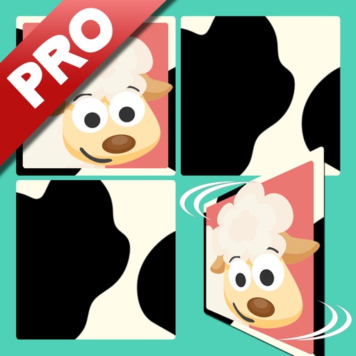 Play with Farm Animals Cartoon Memo Game for toddlers and preschoolers