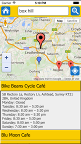 Cycling Cafe Finder screenshot