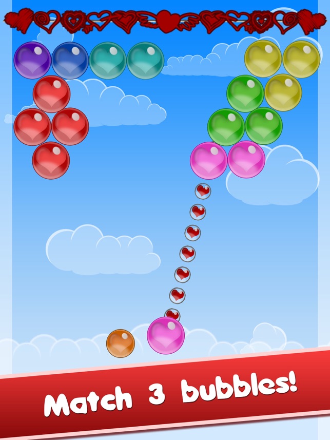 Bubble Shooter Love Valentine - A deluxe match 3 puzzle special