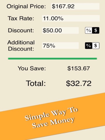 Sale Price Calculator - Easy Quick Compute Discount And Tax Free iPad screenshot 2 - Utilities app
