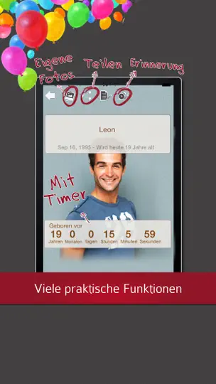 Screenshot von Geburtstagskalender Mit Benachrichtigungen & Erinnerungen - Keinen Geburtstag Mehr Vergessen! auf dem iPhone 3