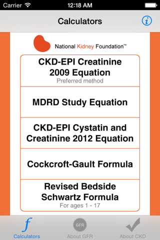 eGFR Calculators screenshot 2