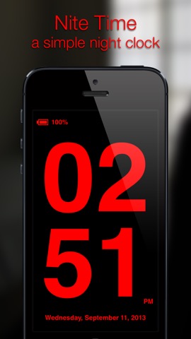 クロックの夜 - Nite Time - あなたのナイトのためのシンプルな夜のクロック - night clock flashlightのおすすめ画像1