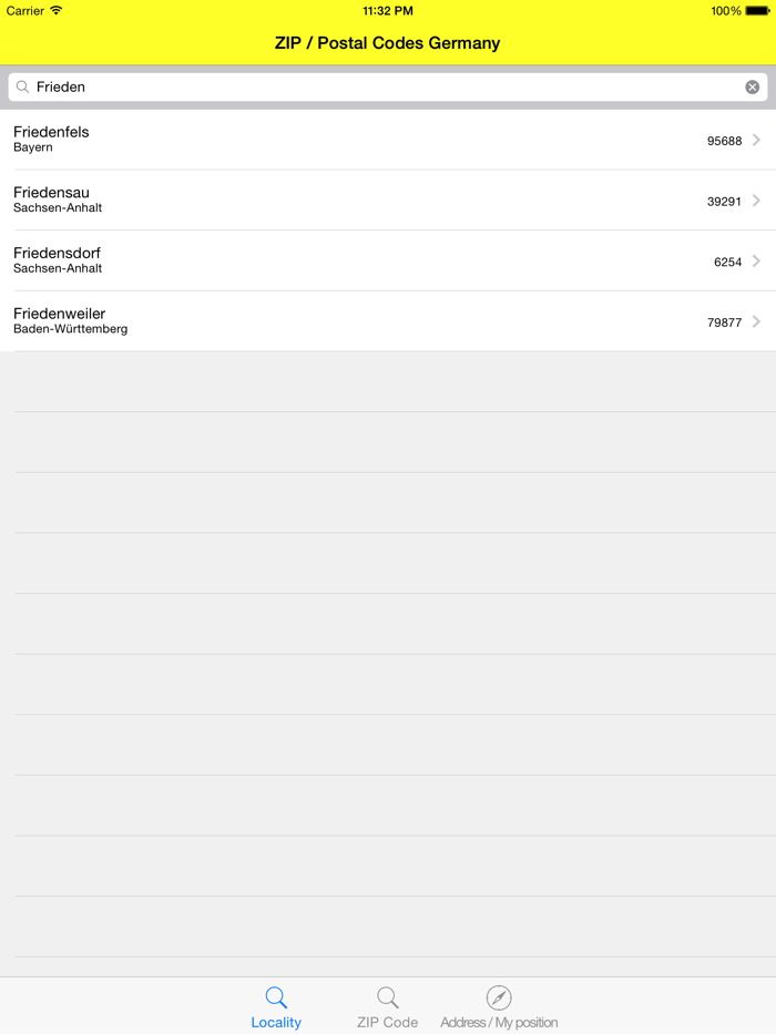 ZIP - Postal Codes Germany