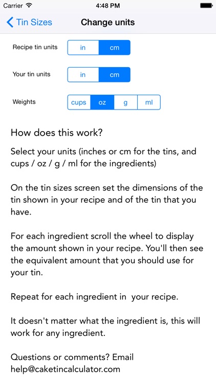 Cake Tin Calculator: Convert recipes for different tin sizes