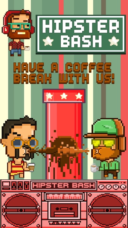 Hipster Bash FREE GAME - Funny Quick 8-bit Retro Pixel Art Games