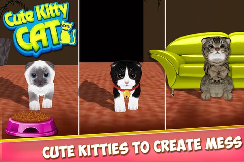 Cute Kitty Cat 3D - Real Pet Simulation Game to Play & Have Fun at Home screenshot 4