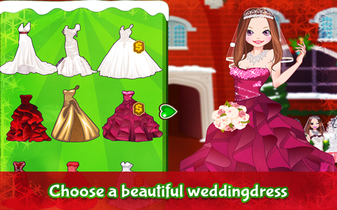 Christmas Brides – Supermodel Girl Game for girls who like beauty, style and models in Christmas wedding style screenshot 3