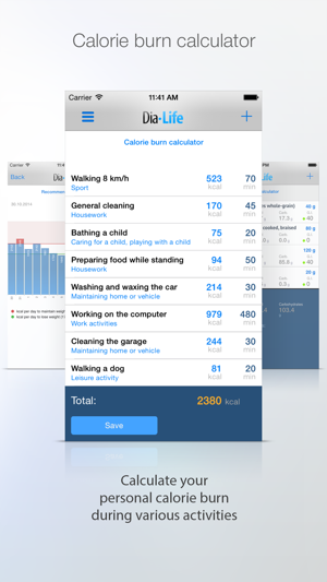 ‎DiaLife - calorie counter, calorie burn, glycemic index, weight tracking Screenshot