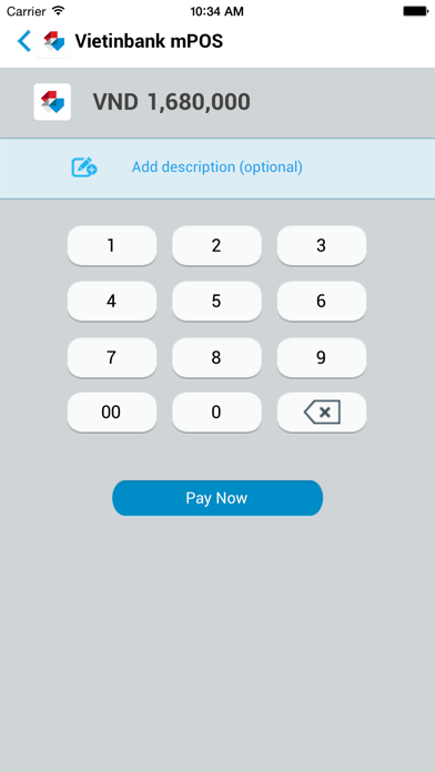 VietinBank MPOS iPhone screenshot