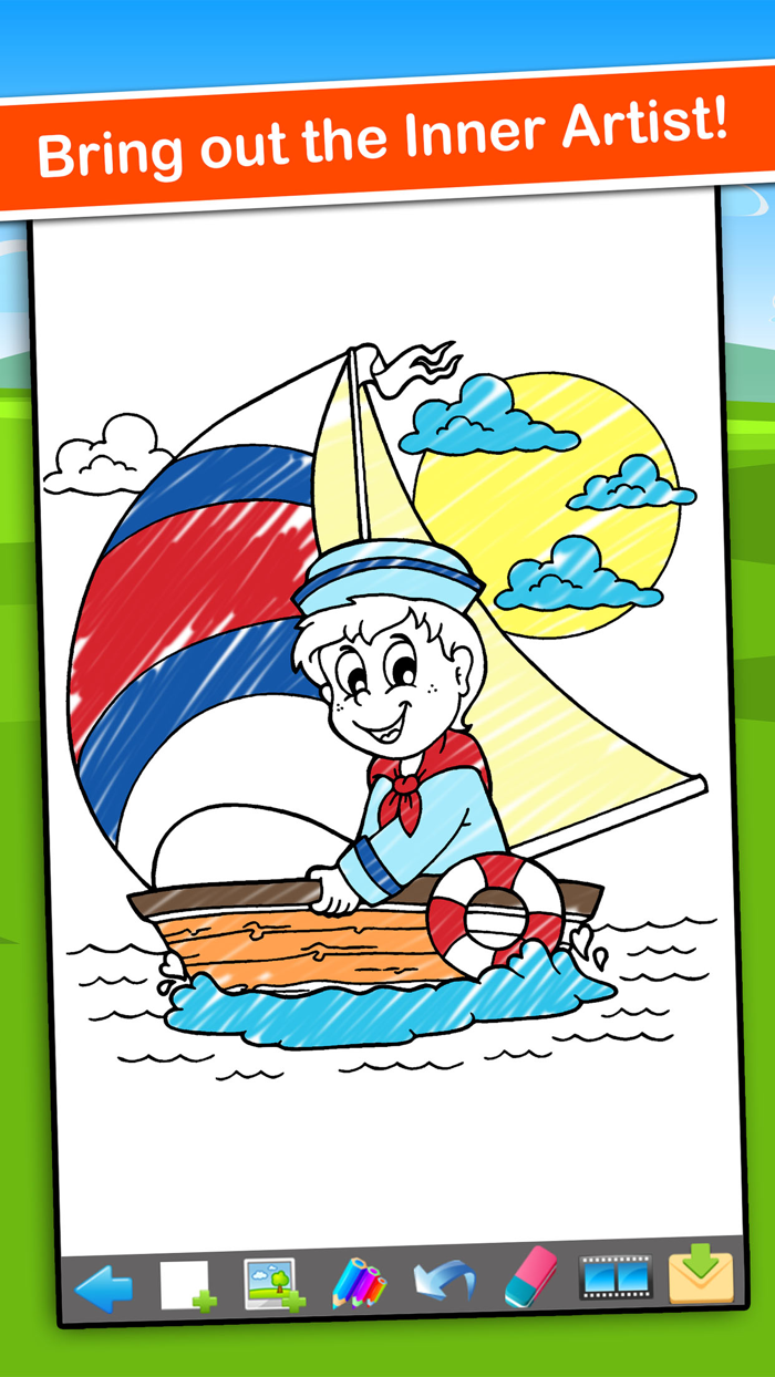 Doodle Draw Coloring Book Pad - fun color and paint on drawing Christmas game for kids boys and girls