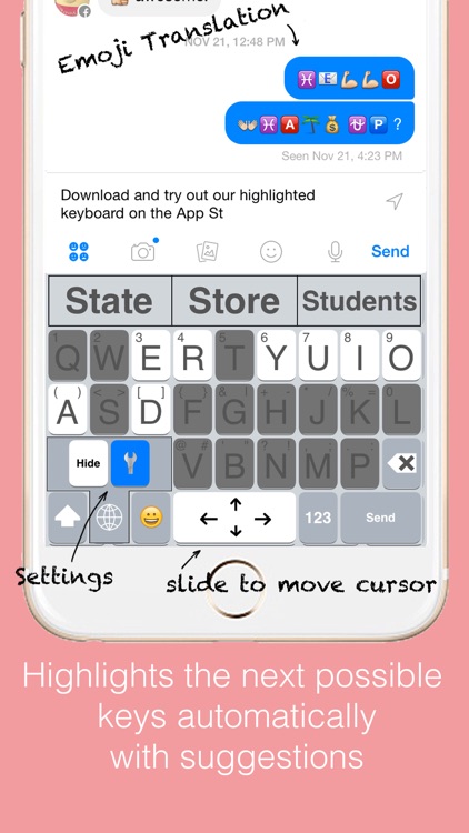 Highlighted Keyboard - Extra large Keyboard with next key hints