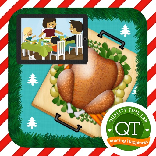 Christmas dinner time: video call eating game icon