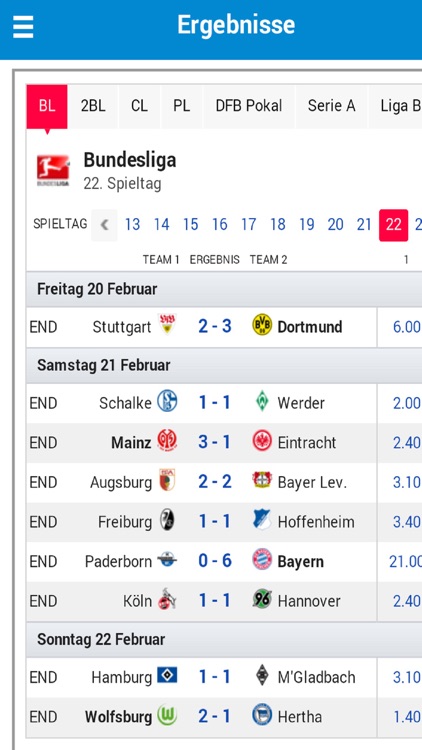 Fussball Live Ticker Tabelle Ergebnisse By David Koller