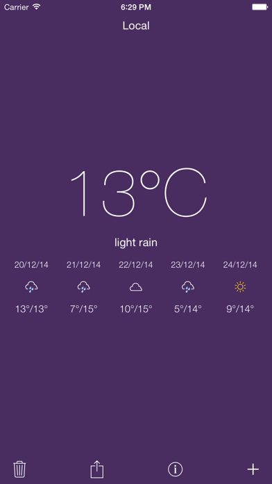 简单的天气 app screenshot