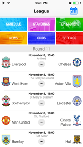 League 2014 2015 - Live Football Score, Fixtures and Results screenshot
